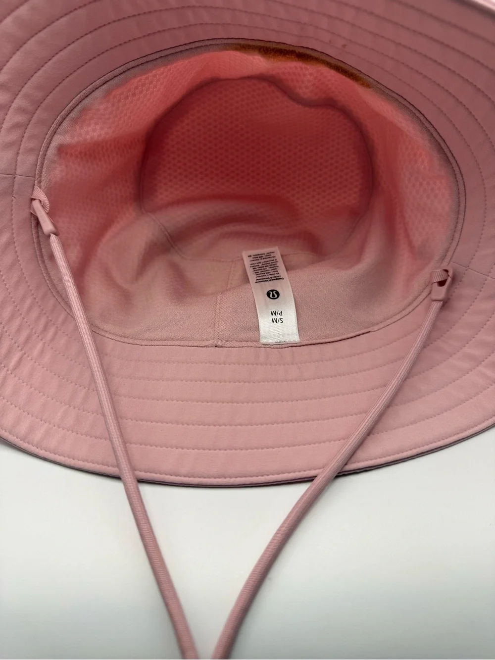 Lululemon Nylon Bucket Hat Women Pink Bucket Hat with Chin Cord Make Up Blemish